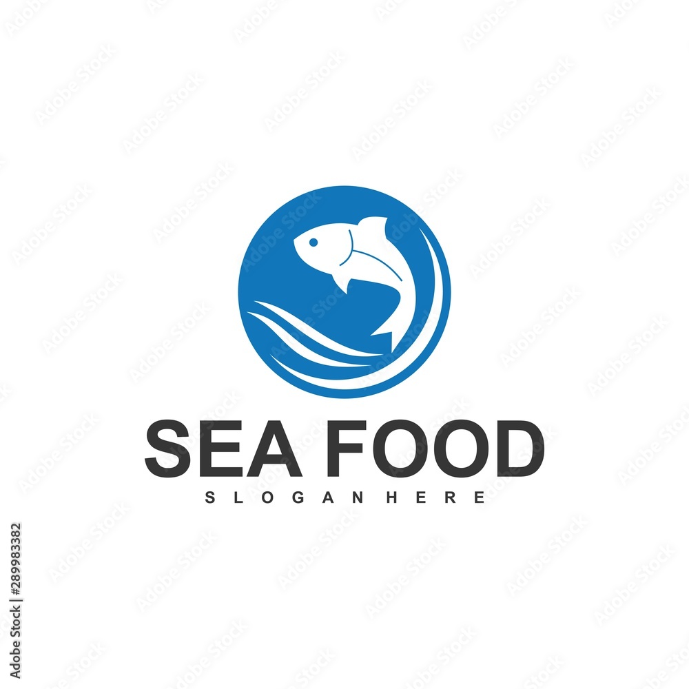 fish logo template, design concept vector, sea food fish logo template, design concept vector, sea food