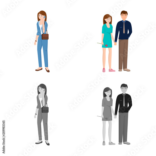 Wallpaper Mural Vector illustration of character and avatar logo. Set of character and portrait vector icon for stock. Torontodigital.ca