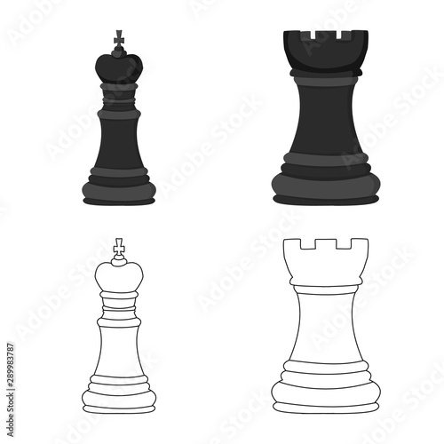 Isolated object of checkmate and thin logo. Set of checkmate and target stock vector illustration.