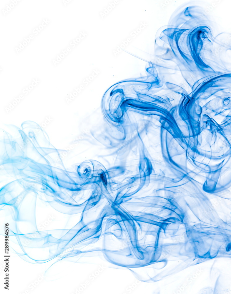 Blue smoke on white background Blue smoke on white background