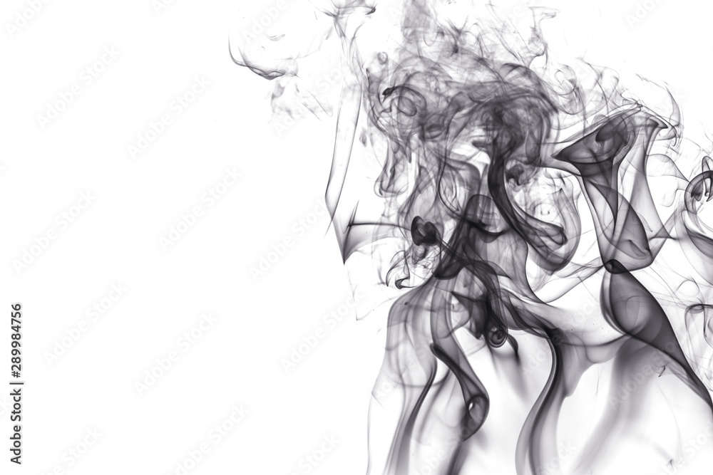 Fototapeta premium Black smoke on white background