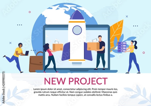 New Global Online Project Creation Flat Poster