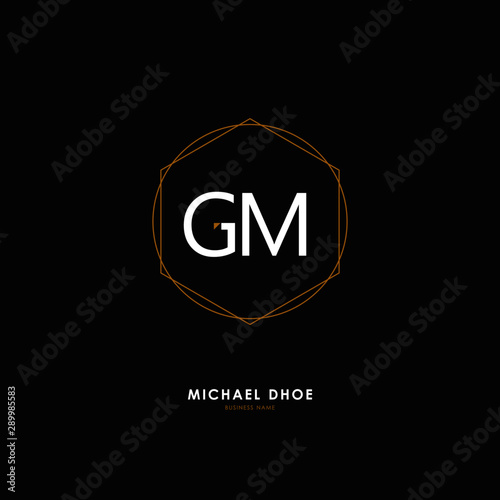 G M GM Initial logo letter with minimalist concept. Vector with scandinavian style logo.