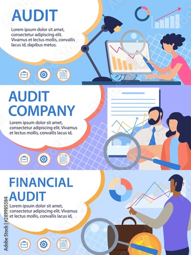 Company, Financial Business Audit Banners Set
