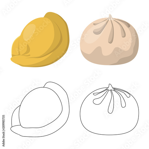 Vector illustration of products and cooking logo. Set of products and appetizer vector icon for stock.