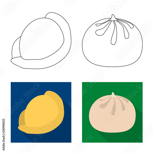 Isolated object of products and cooking symbol. Set of products and appetizer stock symbol for web.