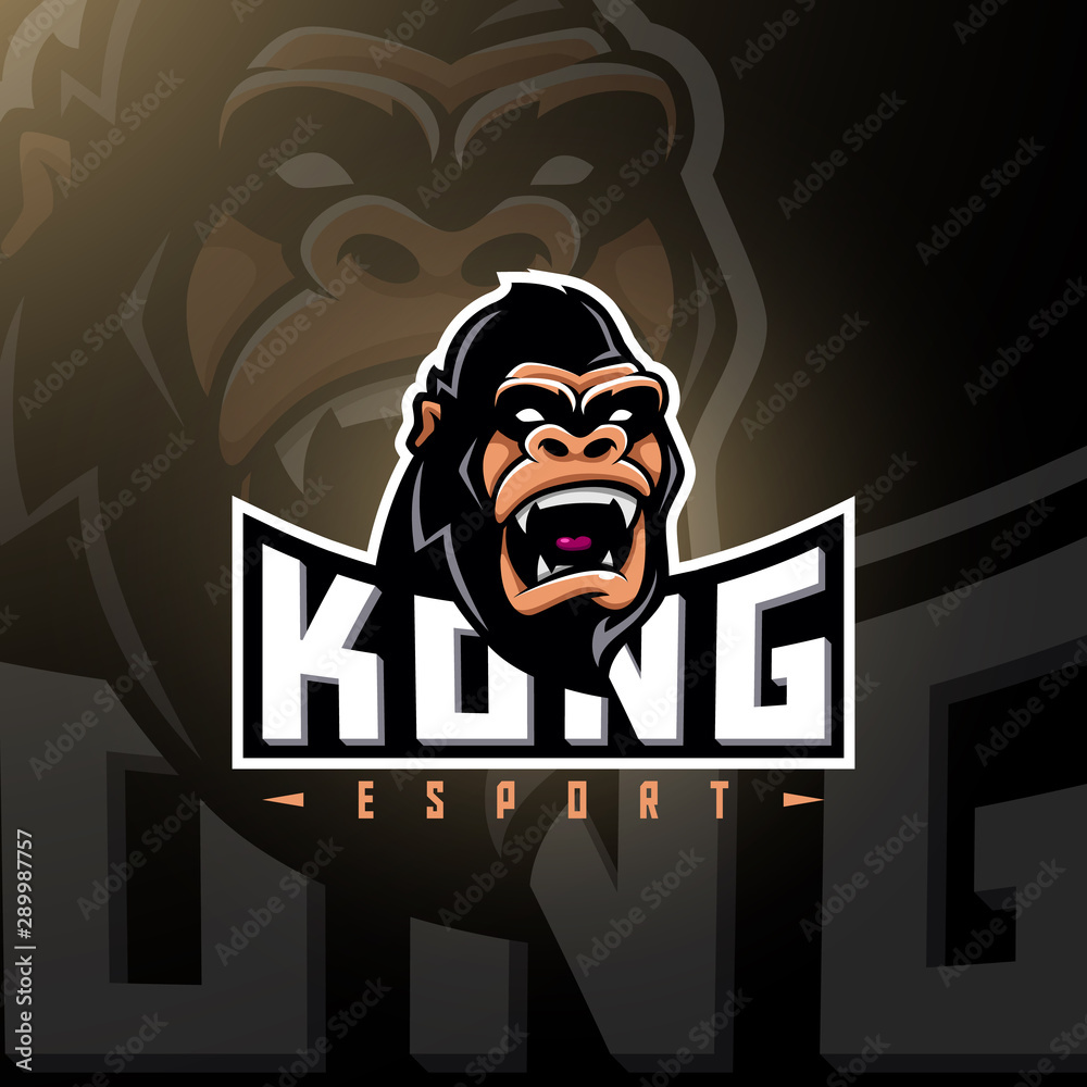 Gorlilla head gaming logo esport