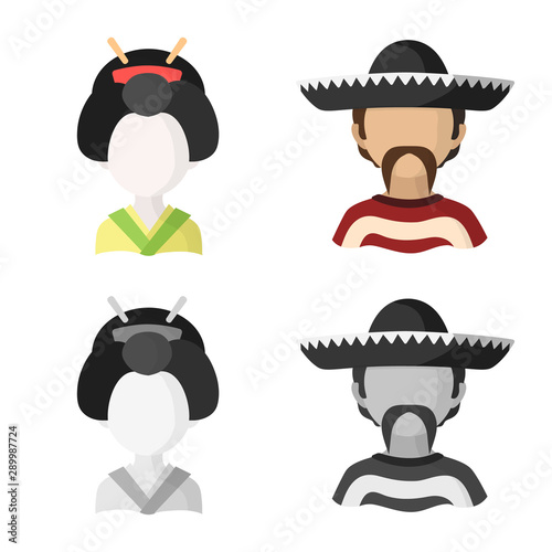 Vector illustration of imitator and resident sign. Set of imitator and culture vector icon for stock.