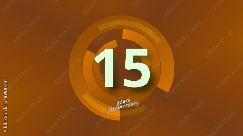 15 Years Anniversary Digital Tech Circle Gold Background 15 Years Anniversary Digital Tech Circle Gold Background