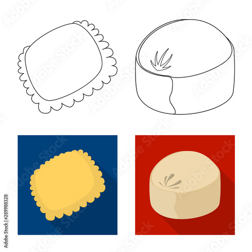 Vector design of products and cooking symbol. Collection of products and appetizer vector icon for stock.