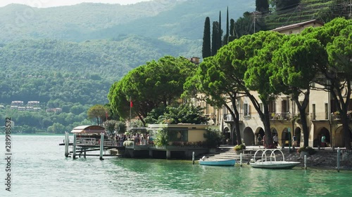 Arriving in Morcote with the local public boat on Lake Lugano
