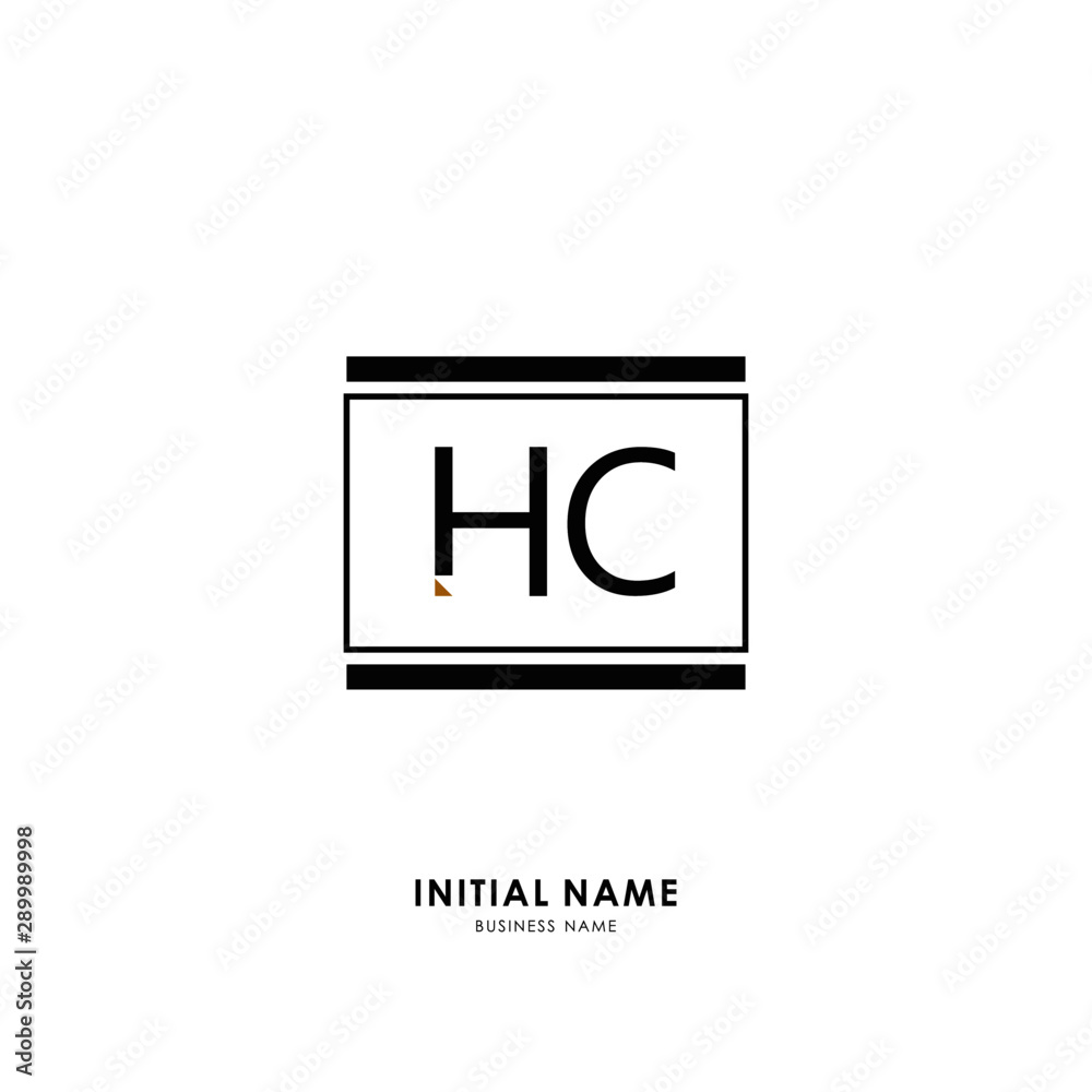 Obraz premium H C HC Initial logo letter with minimalist concept. Vector with scandinavian style logo.