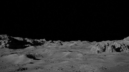 Leinwandbilder Schwarz Moon surface, lunar landscape  © dottedyeti