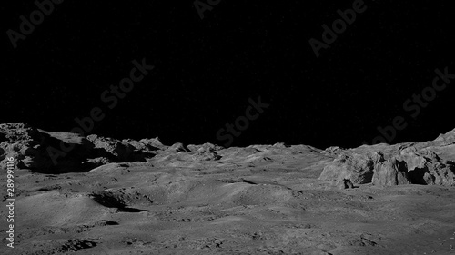 Tableau sur toile Moon surface, lunar landscape