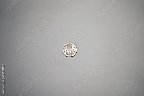Single UK twenty pence coin