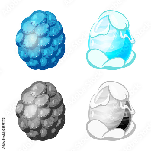 Vector illustration of animal and prehistoric sign. Set of animal and cute stock symbol for web.