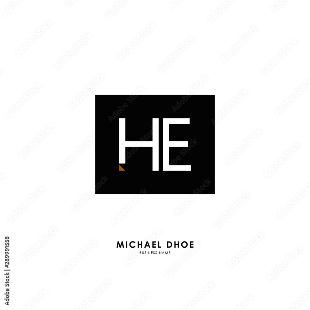 H E HE Initial logo letter with minimalist concept. Vector with scandinavian style logo.