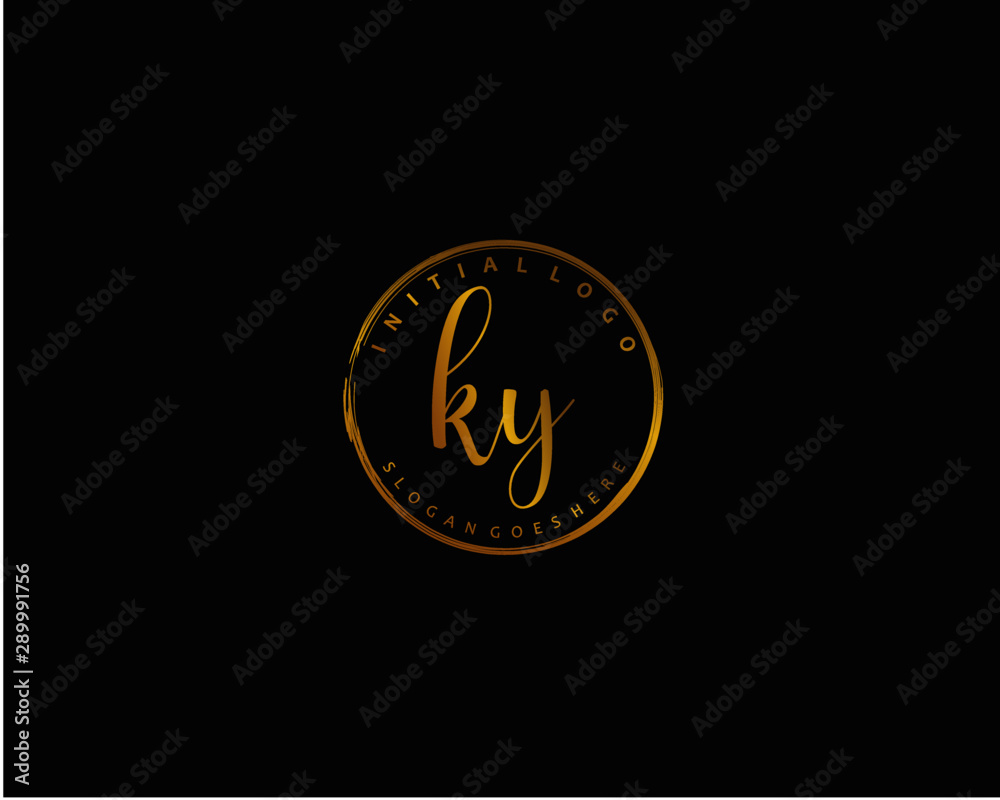 Fototapeta premium KY Initial letter logo template vector