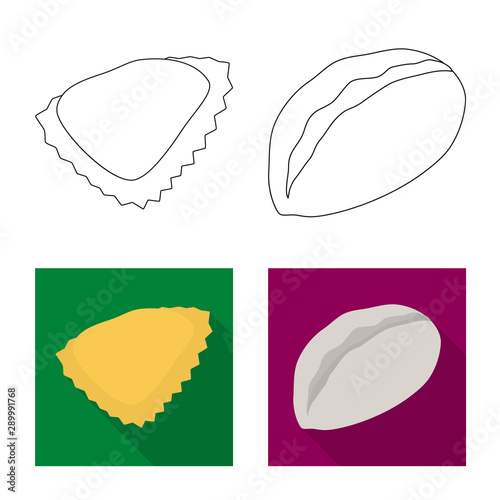 Vector design of products and cooking symbol. Set of products and appetizer vector icon for stock.