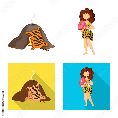 Vector design of evolution and prehistory symbol. Set of evolution and development stock vector illustration.