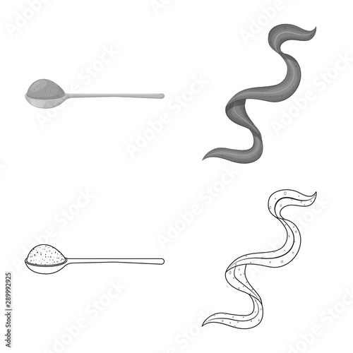 Vector illustration of protein and sea icon. Set of protein and natural stock vector illustration.