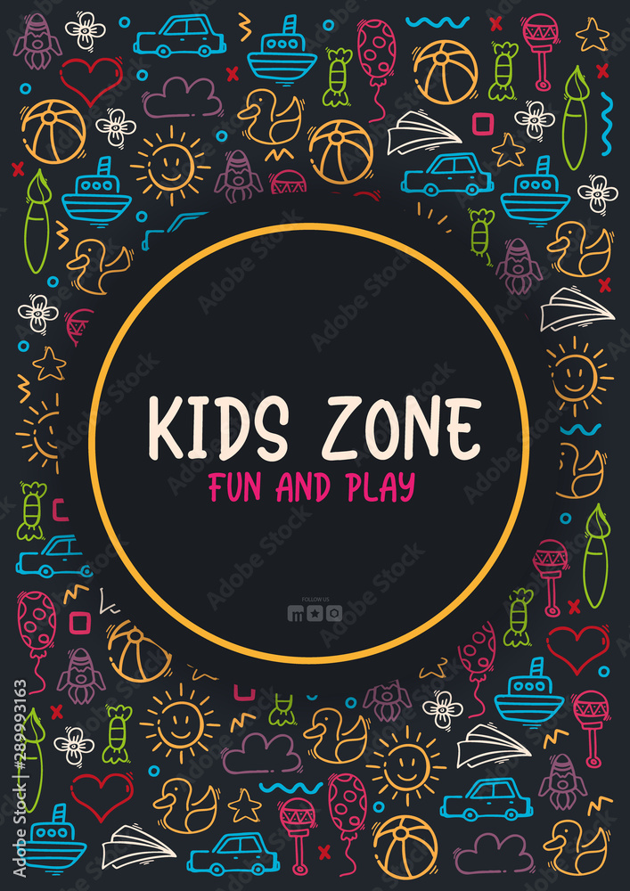 Hand draw Kids doodle background. Objects from a child's life. Hand draw Kids doodle background. Objects from a child's life.
