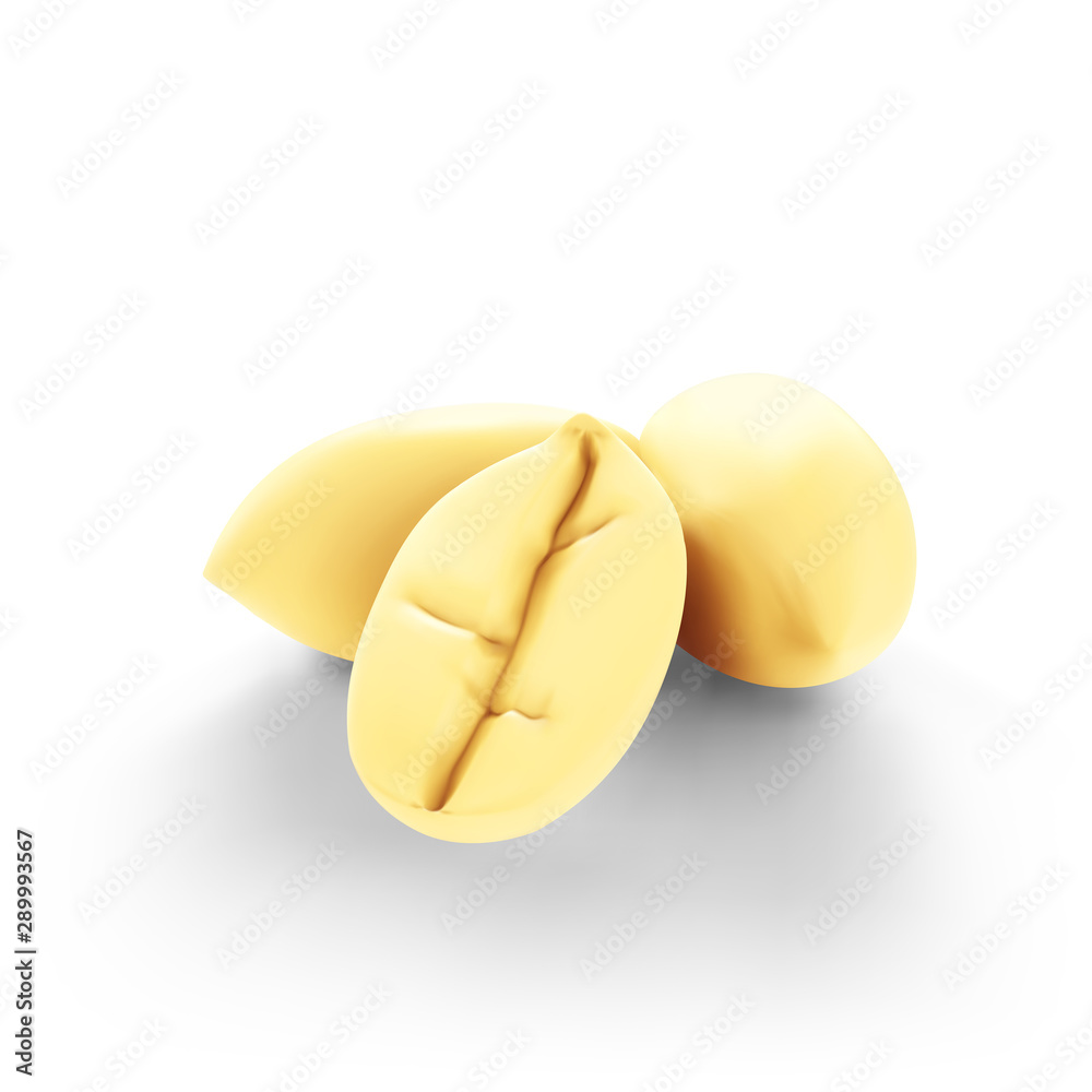 Vector peanut kernels isolated on a white background. Realistic vector illustration for template label, packaging snack and emblem farmer market design.