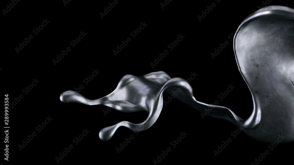 Splash fluid. 3d illustration, 3d rendering.