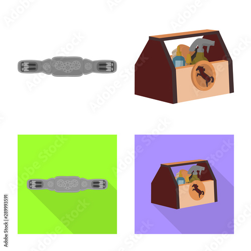 Vector illustration of equipment and riding sign. Collection of equipment and competition stock vector illustration.