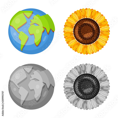 Isolated object of innovation and technology sign. Collection of innovation and nature stock symbol for web.
