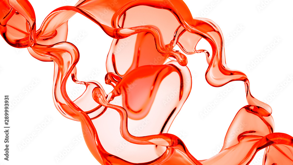 Fototapeta premium Splash fluid. 3d illustration, 3d rendering.