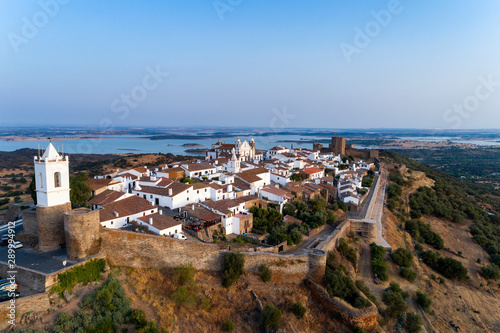 Aerial view of the beutiful historical village of Monsaraz, in Alentejo, Portugal; Concept for travel in Portugal photo