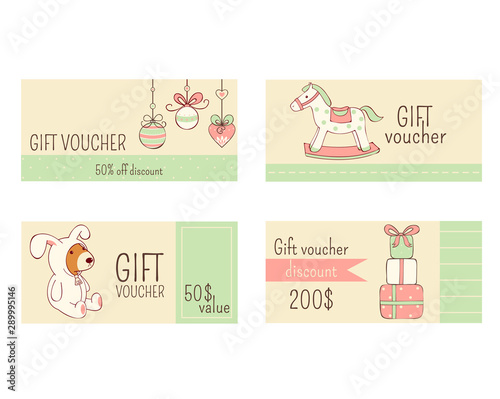Collection of horizontal Christmas gift vouchers