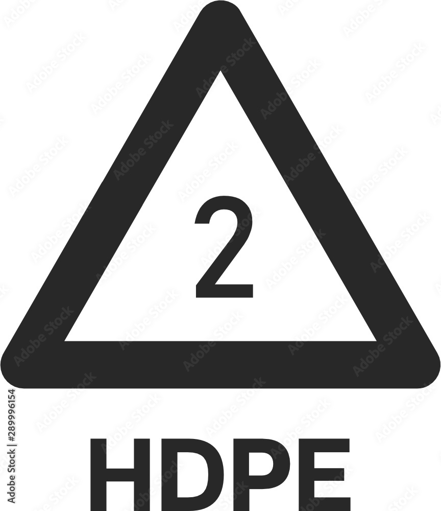 High-density Polyethylene 2 HDPE Icon Symbol High-density Polyethylene 2 HDPE Icon Symbol