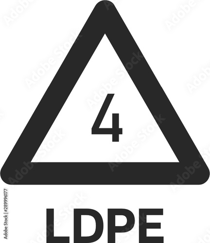 Linear Low-density Polyethylene 4 LDPE Icon Symbol