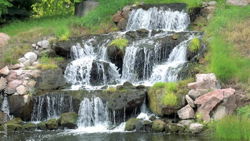 Waterfall Water Feature Slow Motion Slow Motion 10 Second Video.