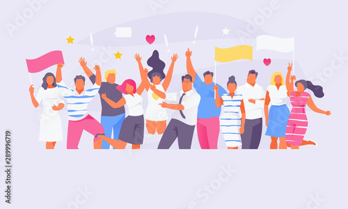 Group of fans vector