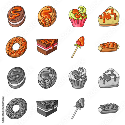 Isolated object of confectionery and culinary logo. Set of confectionery and product vector icon for stock.