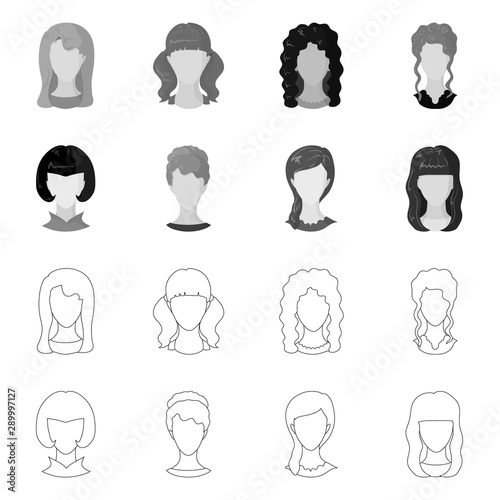 Isolated object of professional and photo symbol. Set of professional and profile stock vector illustration.