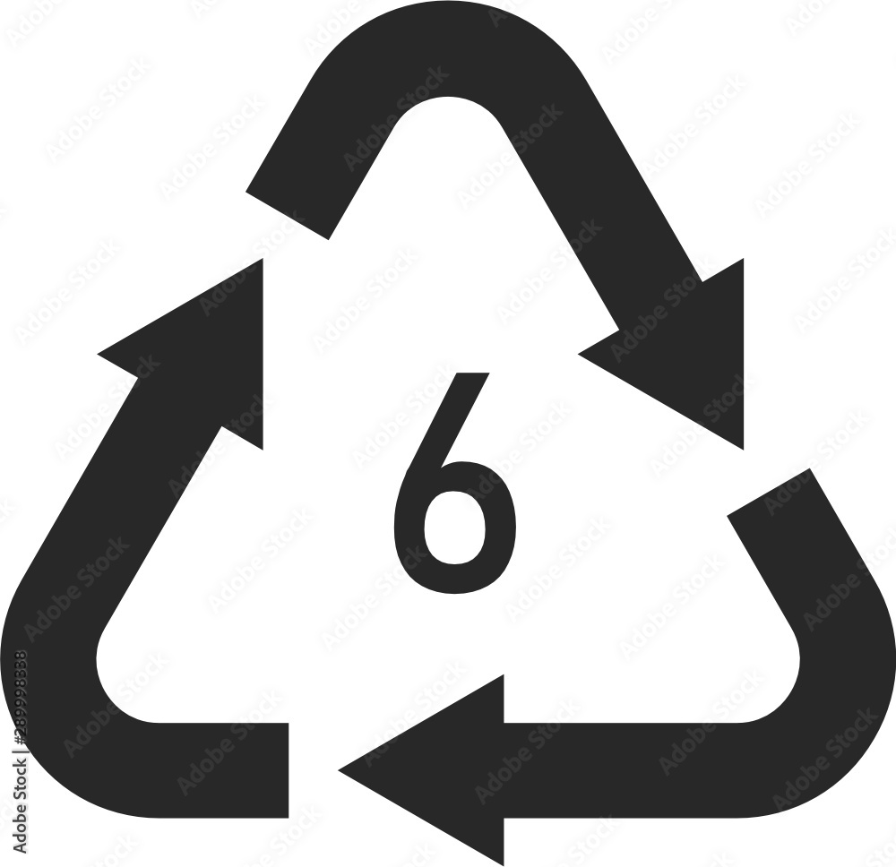 Polystyrene 6 Icon Symbol Polystyrene 6 Icon Symbol
