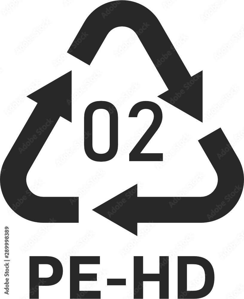 High-density Polyethylene 2 HDPE Icon Symbol High-density Polyethylene 2 HDPE Icon Symbol
