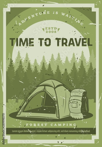 Trip, wild nature camping adventure