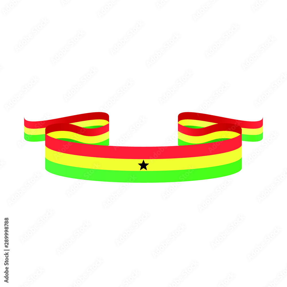 Ghana flag. Simple ribbon vector Ghana flag Ghana flag. Simple ribbon vector Ghana flag