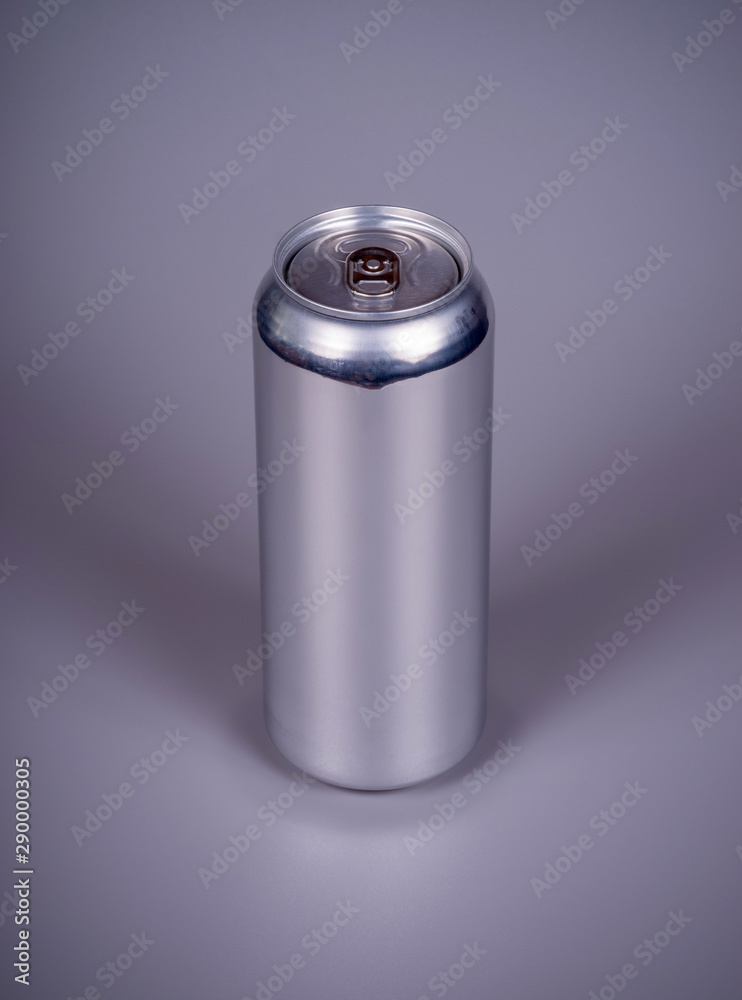 Aluminum can for drinks on a gray background Aluminum can for drinks on a gray background