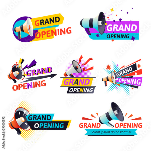 Open ceremony or grand opening isolated icon, event celebration