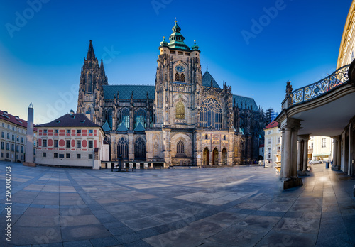 Prague St. Vitus Cathedral before the evening