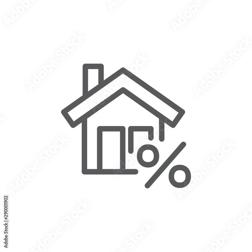 Mortgage line icon on white