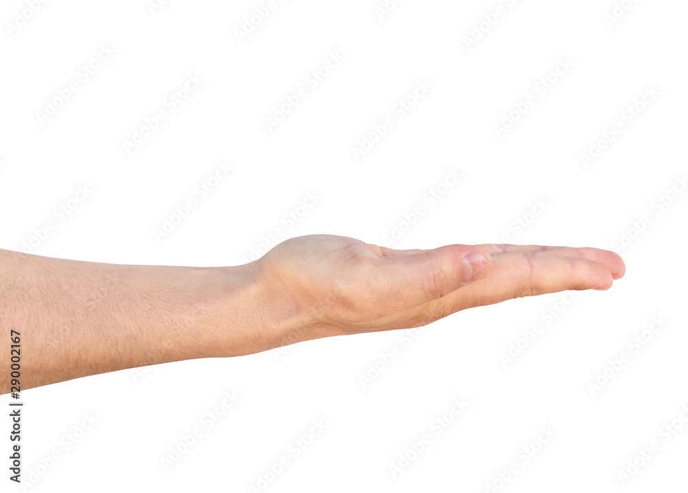 Empty man hand sign isolated on white background. Empty man hand sign isolated on white background.