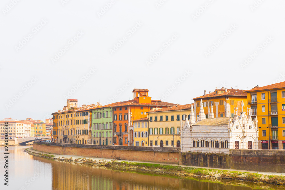 Pisa. The Arno river. Santa Maria della Spina.