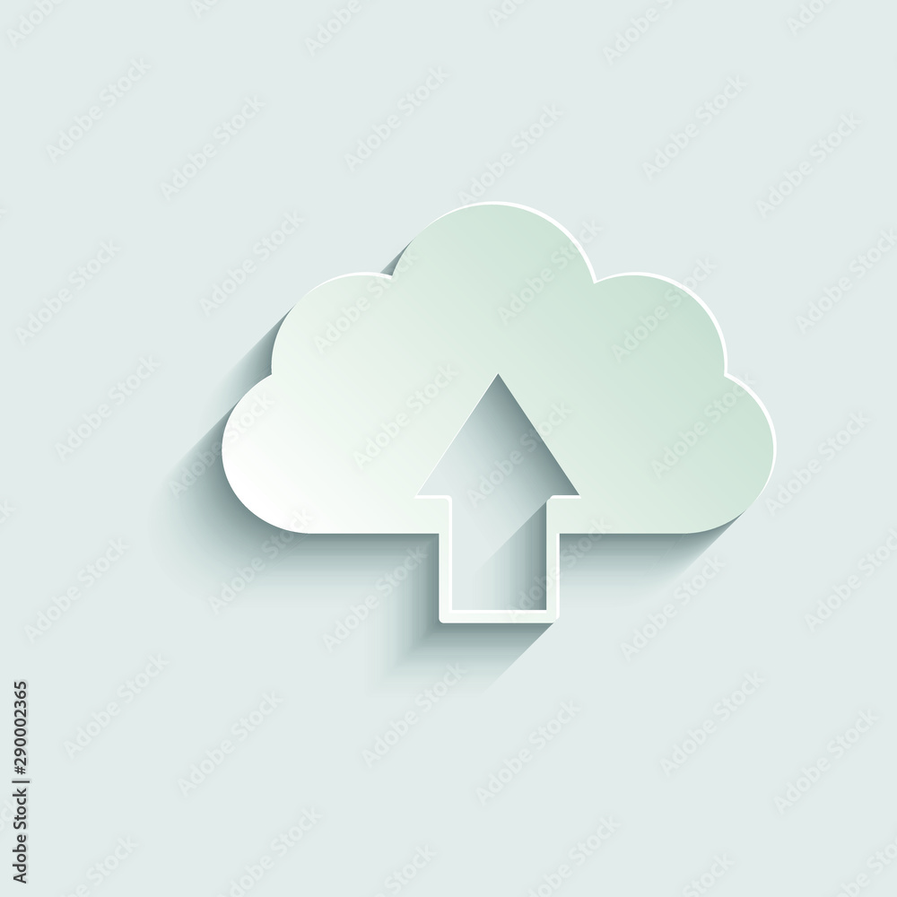 upload icon. Cloud upload vector Icon. paper icon with shadow upload icon. Cloud upload vector Icon. paper icon with shadow